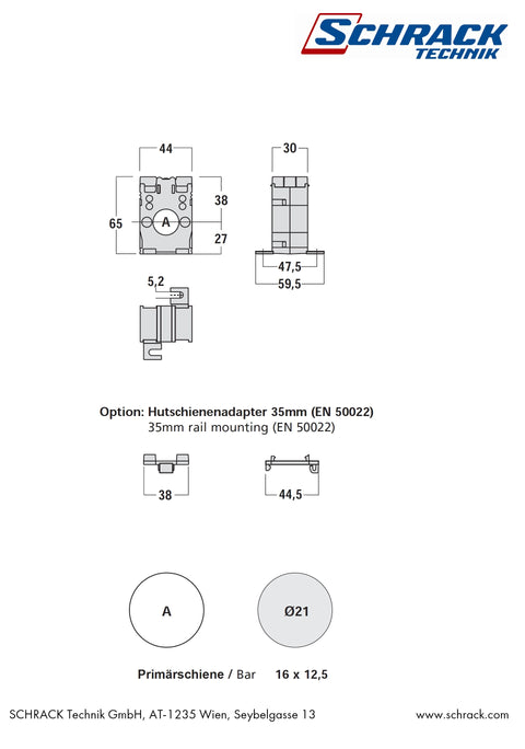 Transformator de curent 250/5A, D=21mm, clasă 0,5