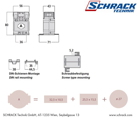 Transformator de curent 250/5A, 30x10, clasă 0,5