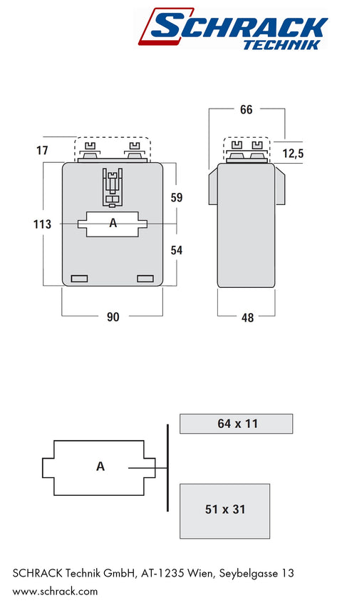 Transformator de curent 400/5A, 60x10, clasă 1