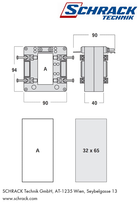 Transformator de curent 1000/5A, 65x32, clasa 0,5