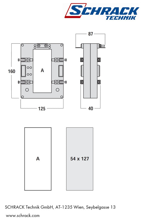 Transformator de curent 2000/5A, 125x50, clasa 0,5