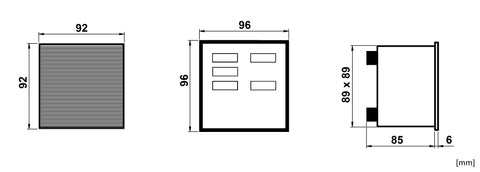 Multimetru digital trifazat, 96*96, cu 5 display-uri