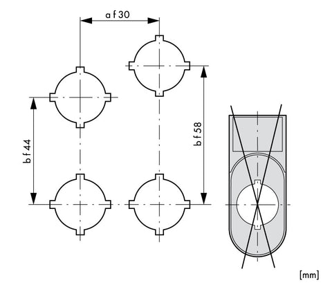 Suport placuta inscriptionare 30x75mm pt.buton dublu