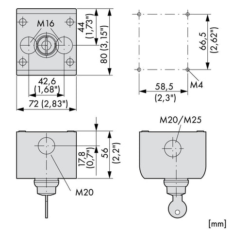 Buton cu revenire cu cheie, 1ND+1NI