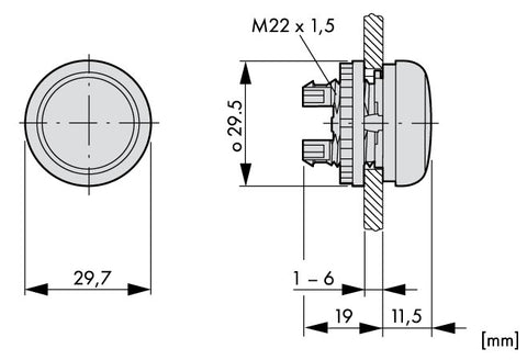 Capac lampa semnalizare scund galben