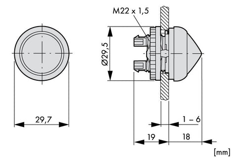 Capac lampa semnalizare inalt verde