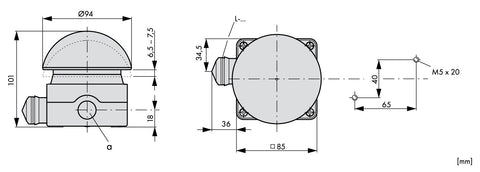 Buton avarie fara revenire rosu in carcasa IP67 1ND+1NI