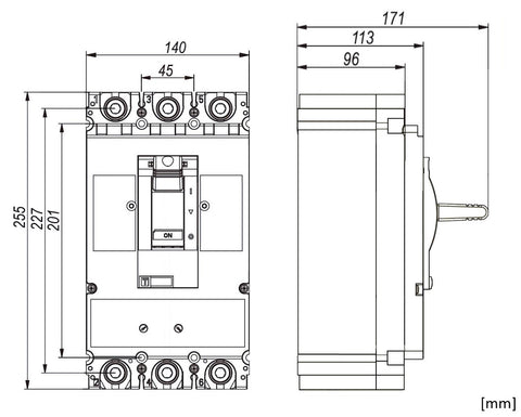 Comutator de putere MX3, 3 poli, 400A
