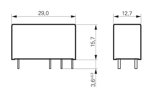 Releu RT 8A 24VDC 2C comutator 5.0mm