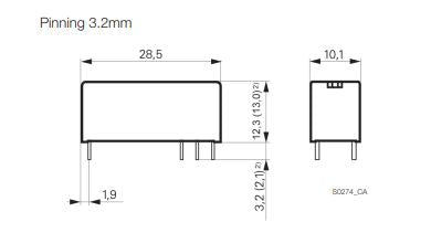 Releu 1pol 8A, 24Vcc, 1CC, 3,2mm
