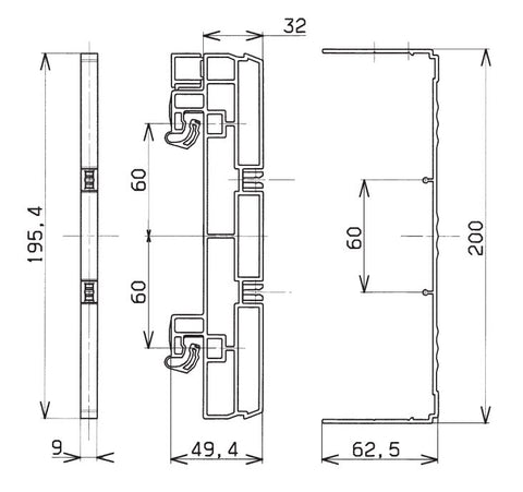 Mască frontală pt. sistem de 60mm, lungime de 0,7 m