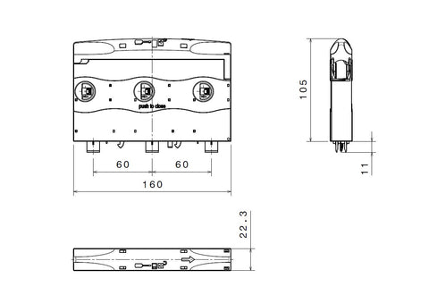Modul conexiune, 16 mm², 3 poli