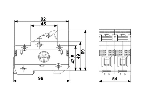 Separator cu siguranta 14x51 EasySwitch 1p+N 50A