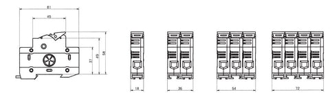Separator cu siguranta cilindrica CC 3p 30A 600V