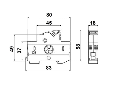 Separator cu sigurante fuzibile 10x38 1p + LED
