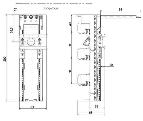 Adaptor montaj aparate modulare 63A, 63mm 1sina