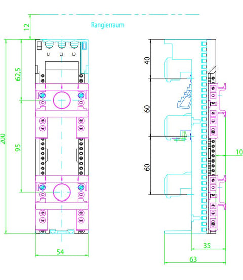 Adaptor montaj aparate modulare fara contacte 54mm 2sine