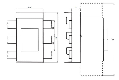 Adaptor pt. într. de putere 250A, Siemens 3VL2, 3VL3 UL