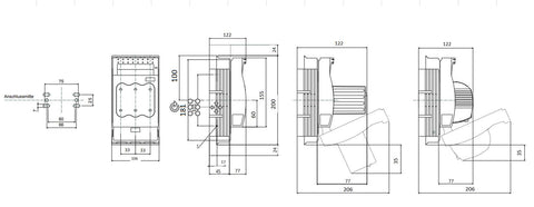 Separator măr.00, 160 A, cleme colier 70 mm², cu suprav. el.