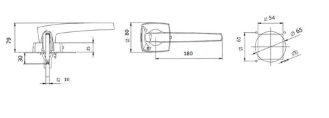 Mecanism actionare pe usa, gri pt. LTS 250-630