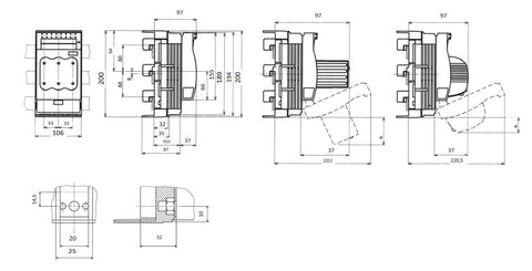 Separator pt.sigurante NH00 160A pe sistem bare 60mm