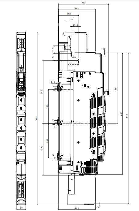 Separator cu fuzibile vertical NH00, 160A sus, M8, înalt