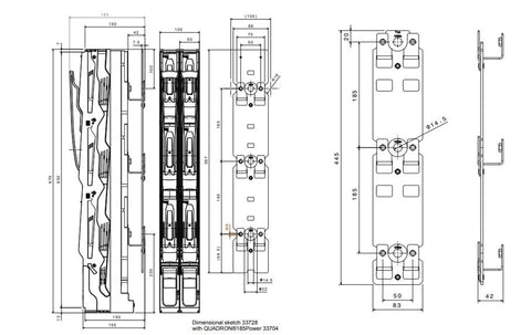 Adaptor plat, dublu pt. separator vertical de 185mm, NH00