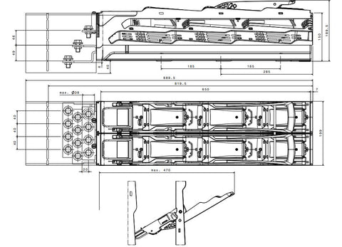 Separator de sarcina dublu vertical NH3, 1250A, 3 poli, M12