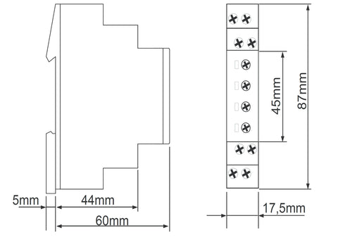 Releu supraveghere tensiune trifazată 3x160-240V, 1CC