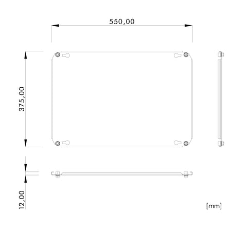 Placă montaj WSA,  Î=375 L=550mm