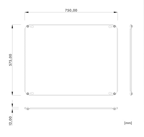 Placă montaj WSA,  Î=575 L=750mm