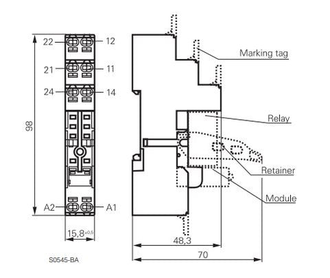 Modul LED verde 6/24 Vcc +dioda pt.relee PT