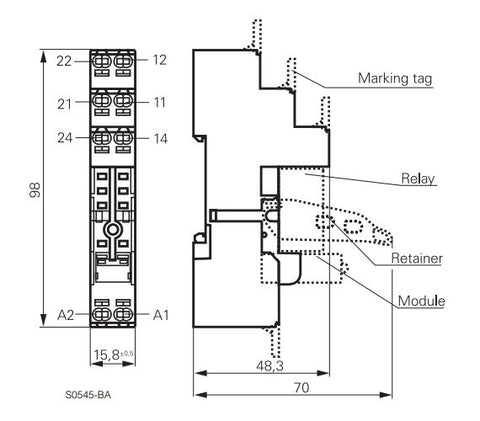 Modul LED rosu 110/230 Vca pt.relee PT