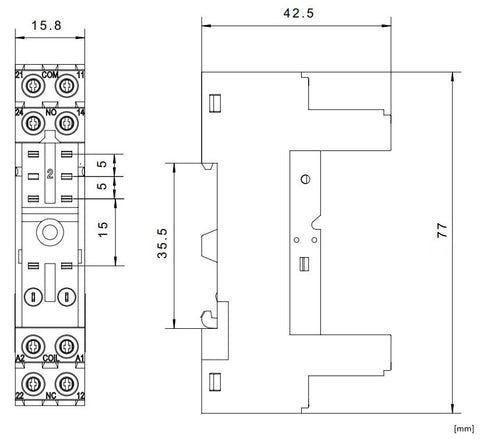 Socket with screw terminals, 5mm, conventional arrangement