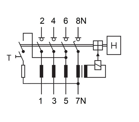 Residual current circuit breaker 63A, 4-p, 30mA, type A,G,V