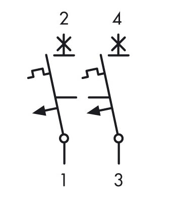 Miniature Circuit Breaker (MCB) DC-B25/2, 40° C, 10kA