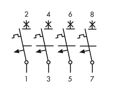 Întreruptor automat modular(MCB), C, 50A, 4poli, 40° C, 10kA