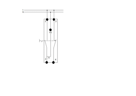 Buton modular cu reţinere şi LED, 1ND+1NI, 230VAC