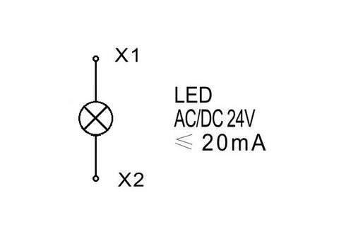 Lampă de semnalizare cu LED, monobloc, 24V-AC/DC, roşu