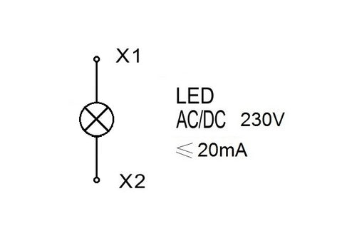 Lampă de semnalizare cu LED, monobloc, 230V-AC/DC, alb