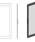 Uşă dreapta transparentă pt. dulap cu 2 uşi, Î=2000 L=600 mm
