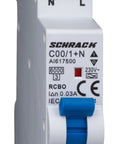 Întreruptor automat+dif., Tip A, C 10/003A,1+N un modul, 6kA