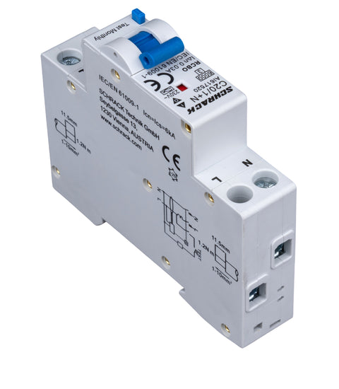 Întreruptor automat+dif., Tip A, C 20/003A,1+N un modul, 6kA