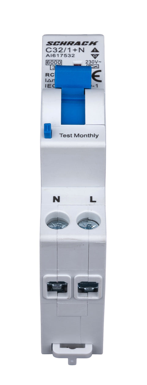 Întreruptor automat+dif., Tip A, C 32/003A,1+N un modul, 6kA