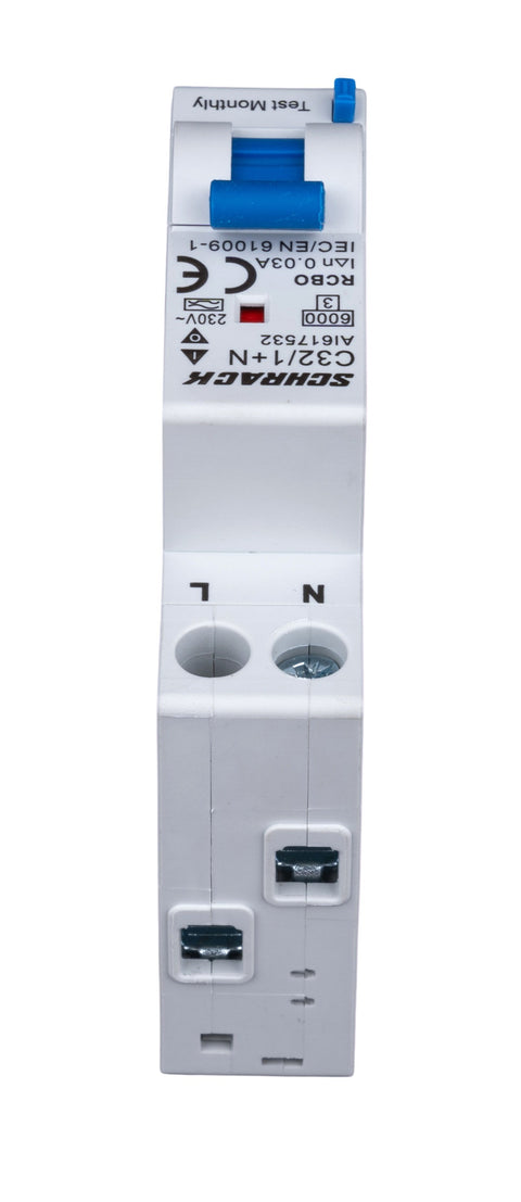 Întreruptor automat+dif., Tip A, C 32/003A,1+N un modul, 6kA