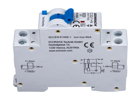 Întreruptor automat+dif., Tip A, C 32/003A,1+N un modul, 6kA