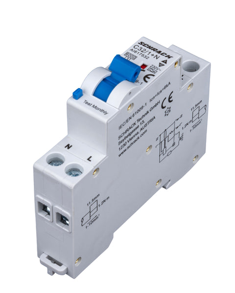 Întreruptor automat+dif., Tip A, C 32/003A,1+N un modul, 6kA