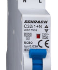 Întreruptor automat+dif., Tip A, C 32/003A,1+N un modul, 6kA