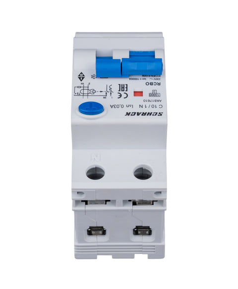 Întreruptor automat+dif.1+N, AMPARO 10kA, C 10A, 30mA, Tip A