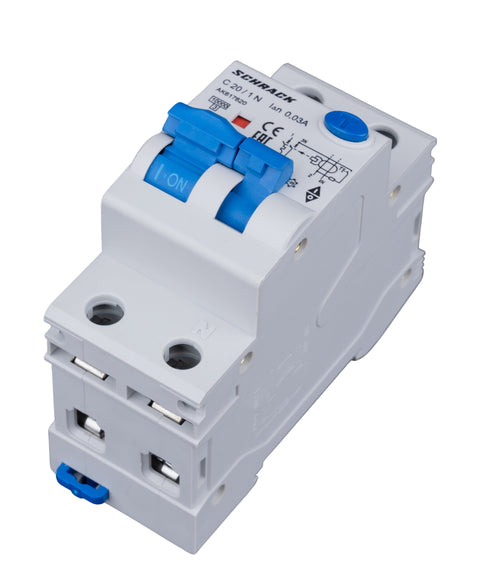 Întreruptor automat+dif.1+N, AMPARO 10kA, C 20A, 30mA, Tip A